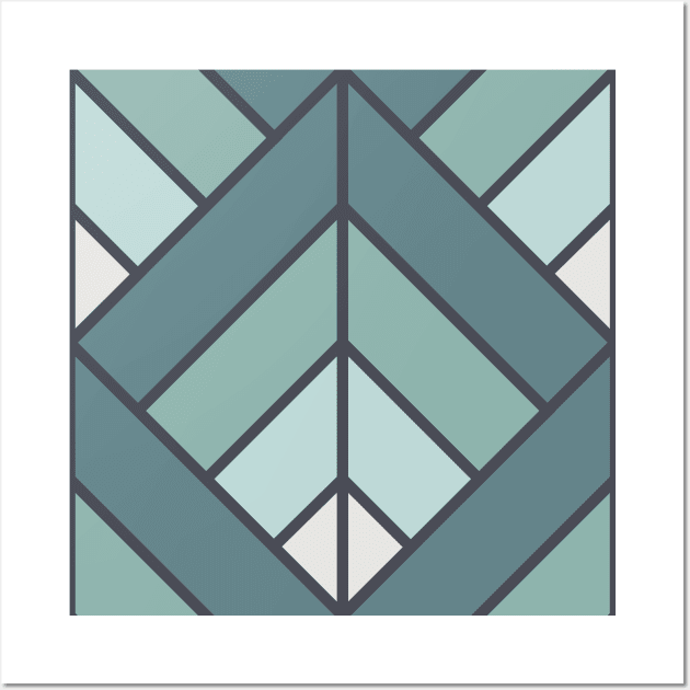 Geometric Pattern: Art Deco Diamond: Seafoam Wall Art by Red Wolf